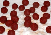 Image of finished red boilies