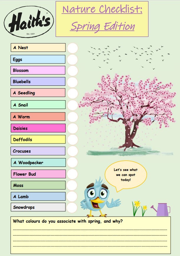 Spring Nature Checklist PDF