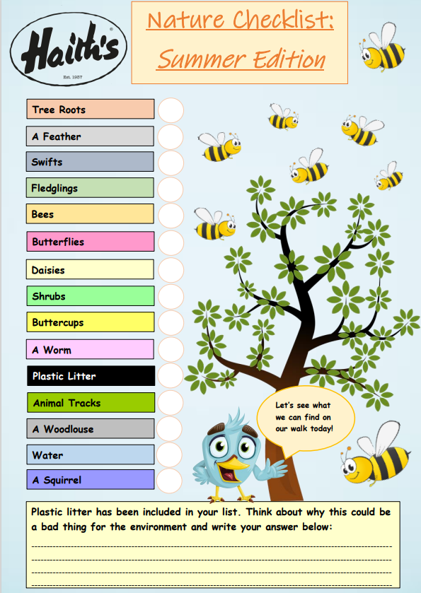 Summer Nature Checklist PDF