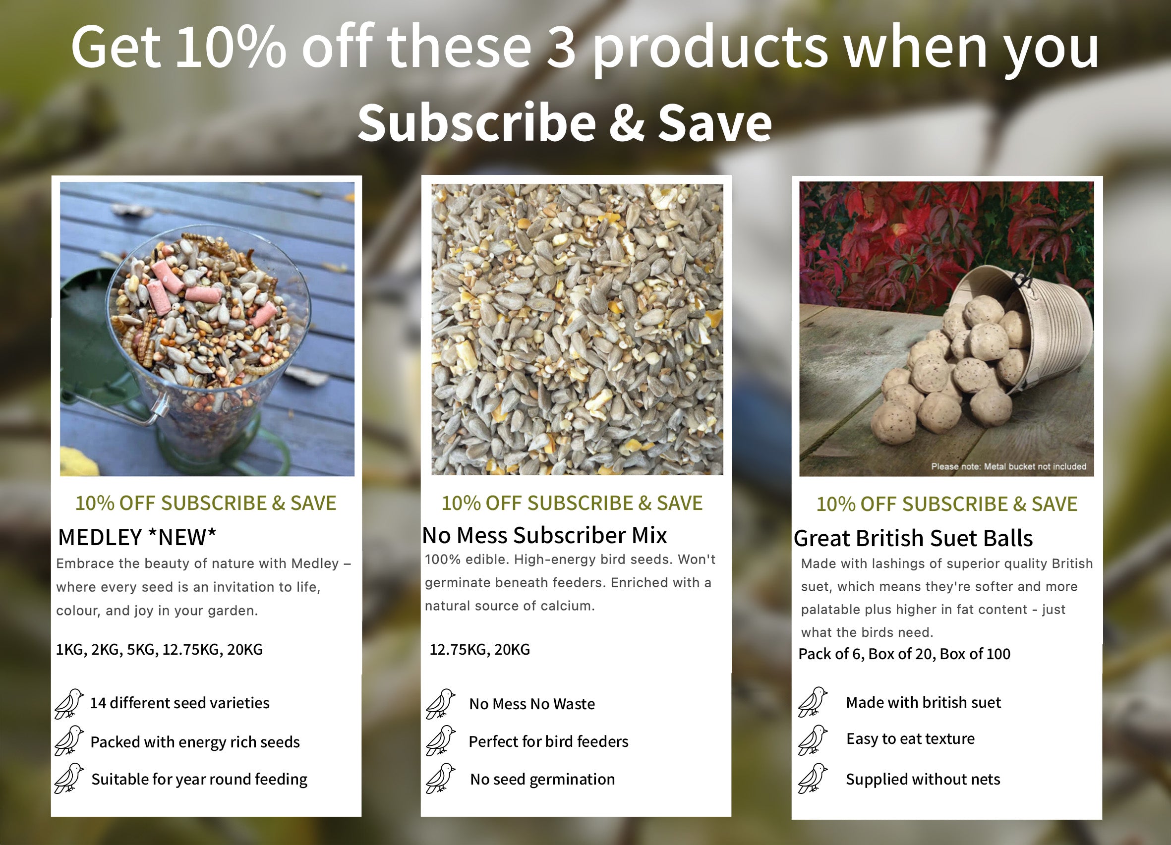 Banner for Haith's Subscription Service.