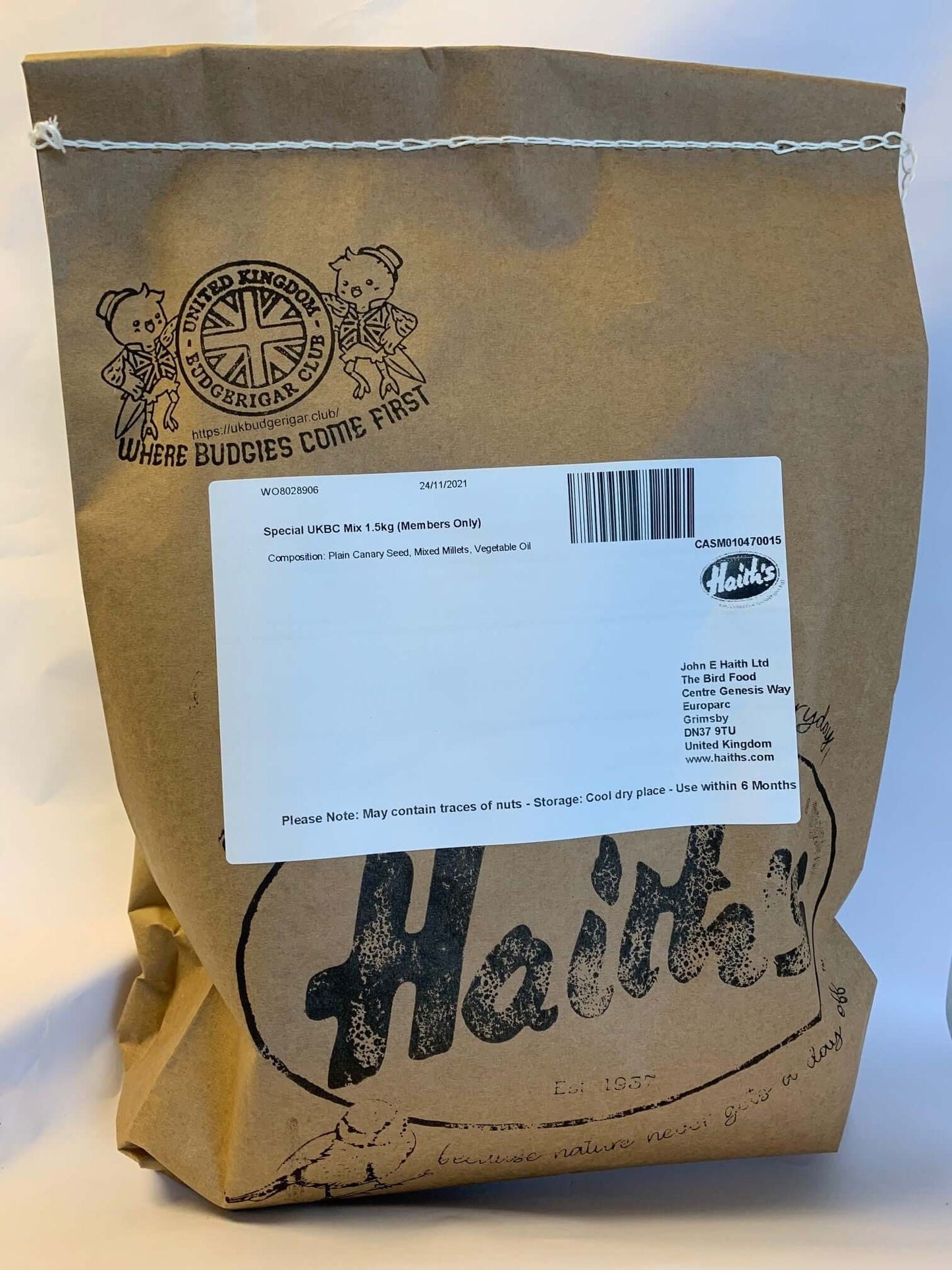 Haith's paper bag with UKBC logo stamp.