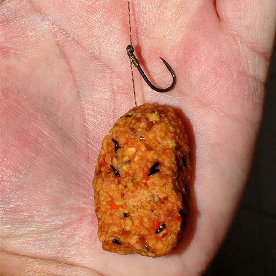 Brightly coloured fishing bait made using Red Factor™.