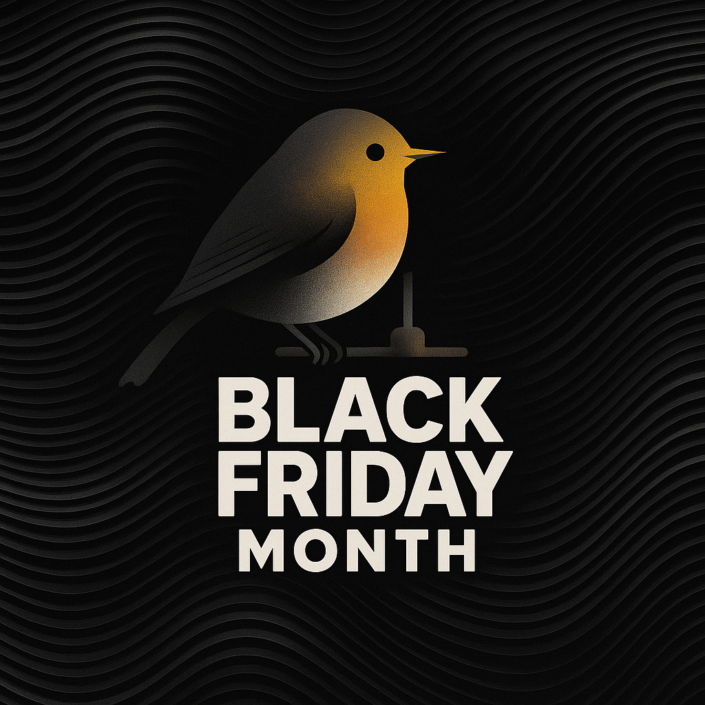 Robin eating bird food