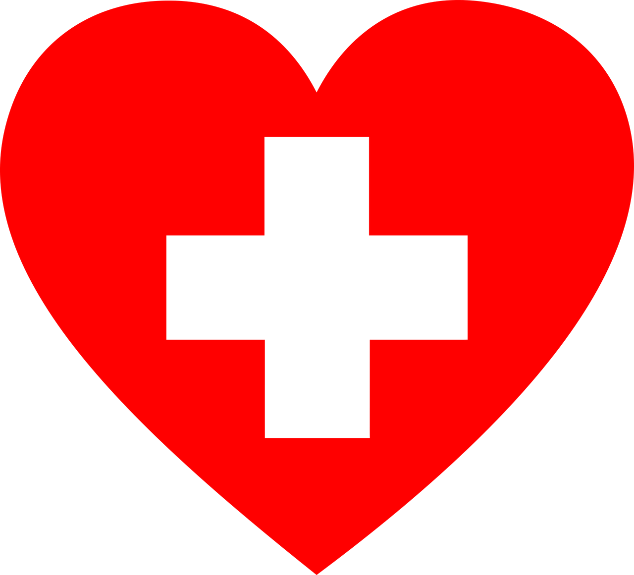 Red heart with a white first aid cross inside.