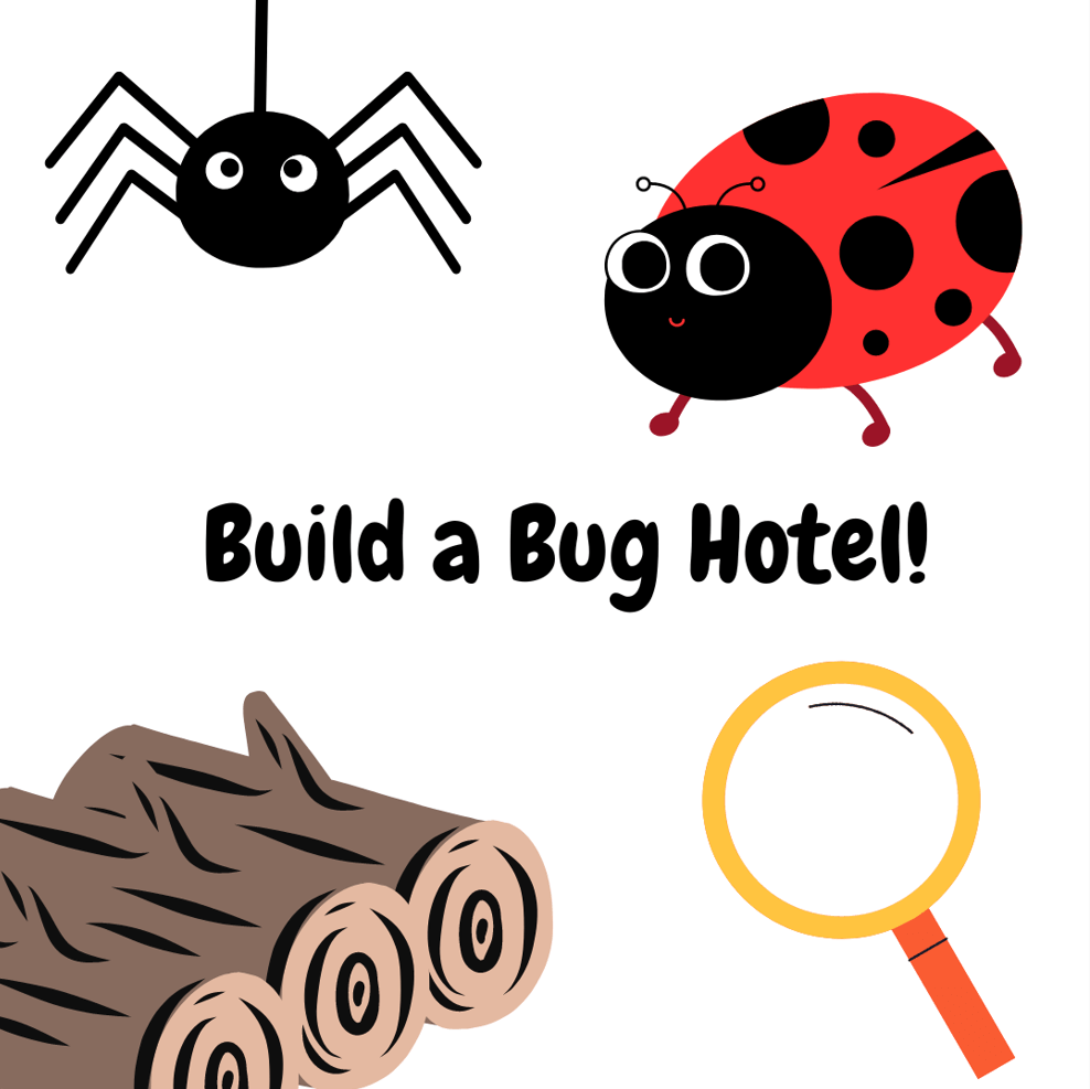 Bugs and log pile graphic.