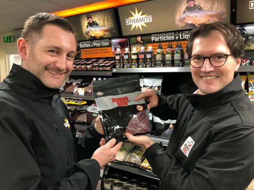 Simon H King with Dynamite Baits products containing genuine Robin Red