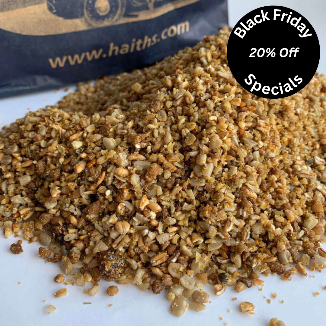 A golden seed softfood blend from Haith's. 