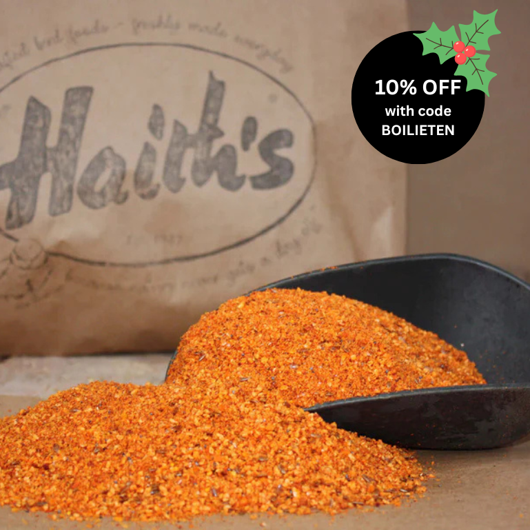 Honey Red in a black scoop with a 'Haith's' branded bag in the background, featuring a discount offer.