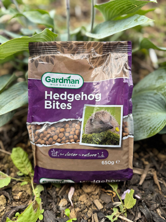 Gardman Hedgehog Bites packaging on a natural background