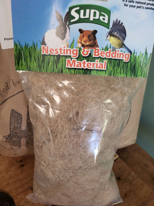 A clear packet of Nesting & Bedding Material for rabbits, hamsters and birds.