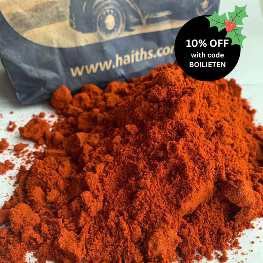 Robin Orange  in a black scoop with a 'Haith's' branded bag in the background, featuring a discount offer.