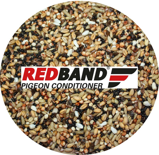 Haith's world-famous Red Band® Pigeon Conditioner,  SuperClean seeds, premium bait ingredient.