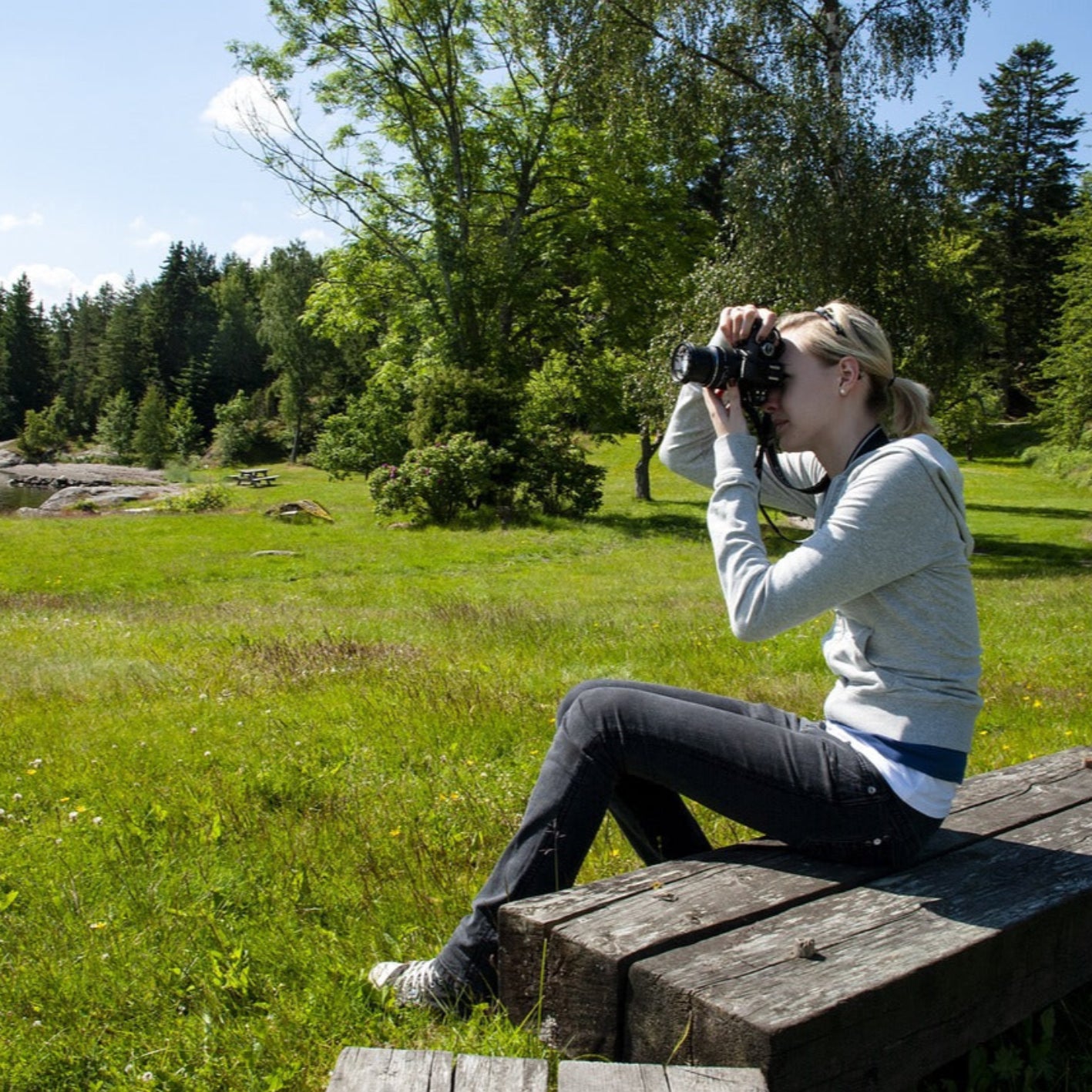 Woman taking a photo 