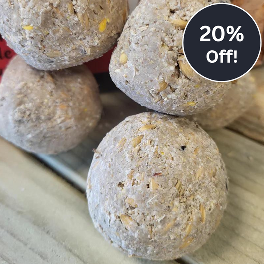 20% off fat suet balls for wild birds direct from Haith's seed. 