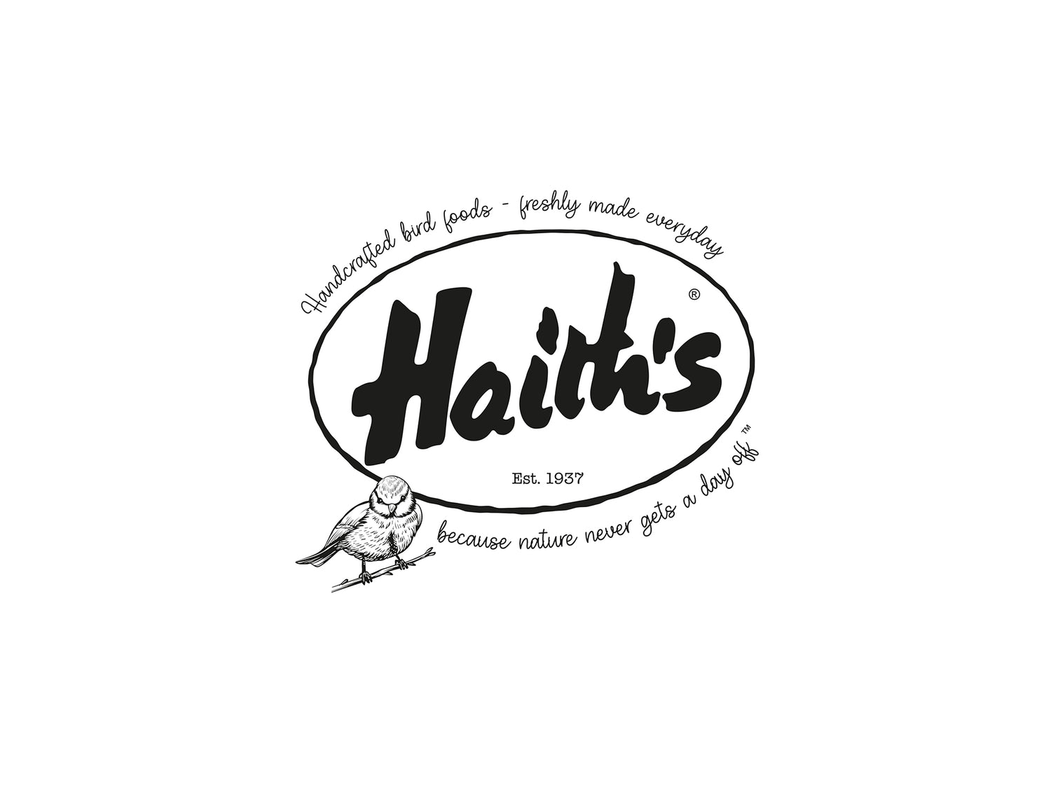 Haith's famous logo with a robin stood on a branch proudly with the Haith's logo behind 