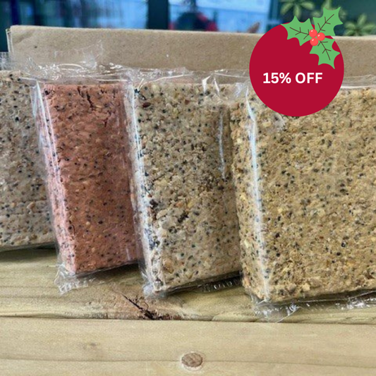 set of four suet cakes with logo