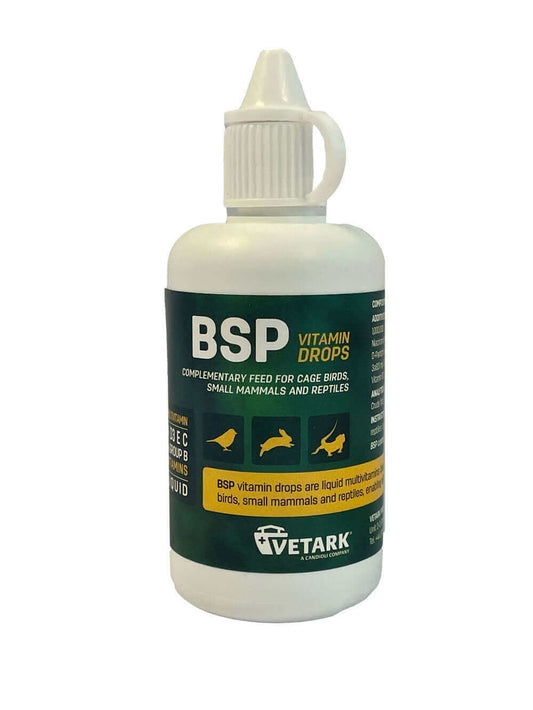 BSP liquid vitamin drops are a supplementary feed designed for optimal nutrition in aviary birds.