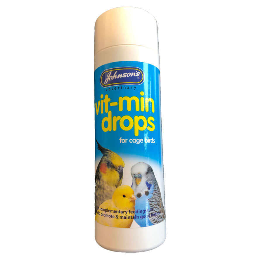 Vit-min drops are a complementary feeding stuff to help promote & maintain good health and vitality in cage birds.