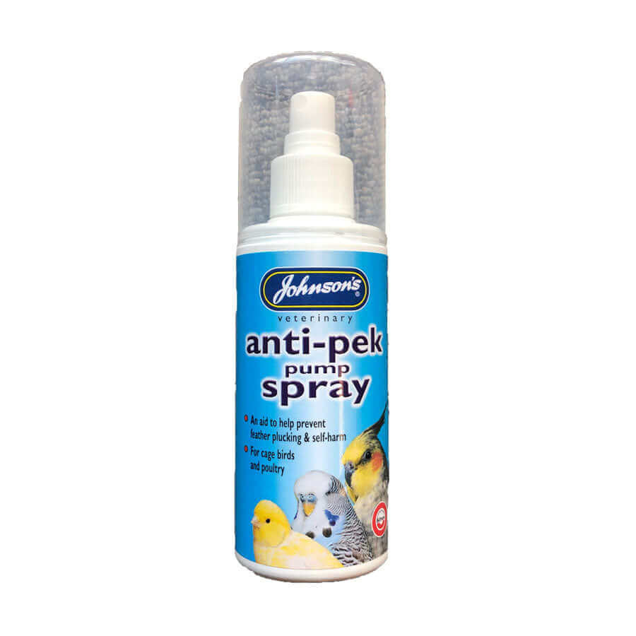 An aid to help prevent feather plucking & self-harm for cage birds and poultry.