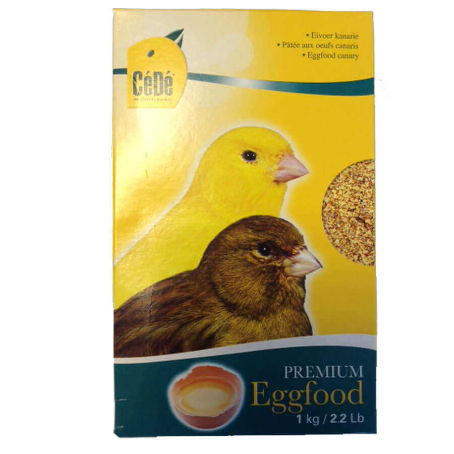 CeDe Canary Egg food comes in a yellow/blue 1kg box and is an essential supplement to the daily ration.