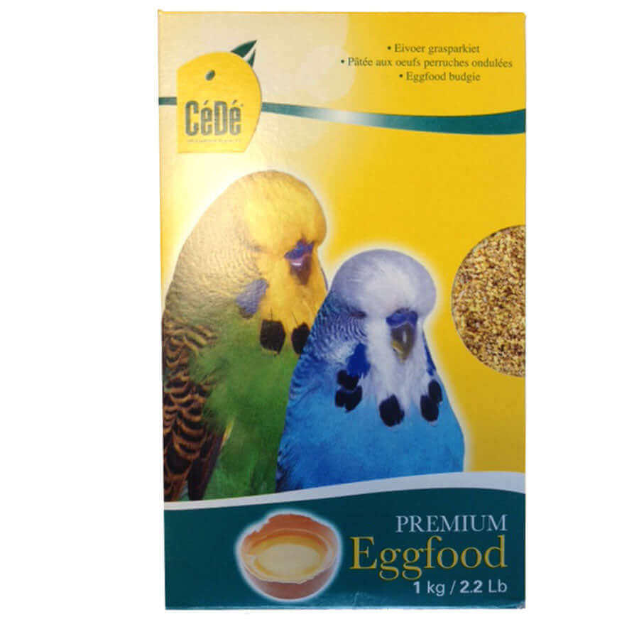 CeDe Budgie Egg food comes in a yellow/blue 1kg box and is an essential supplement to the daily ration.