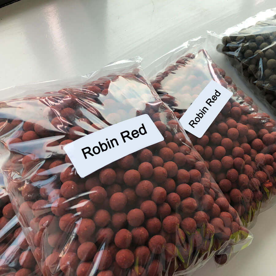 Boilies made with genuine Robin Red® natural colouring (UK/EU).  