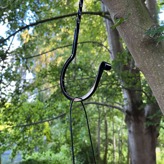 Hanging feeder hook 30cm long made from  twisted metal.