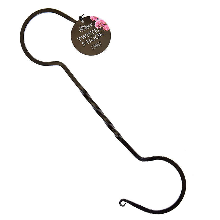 Twisted metal feeder hook, 30 cm long, will prevent feeders from swinging.