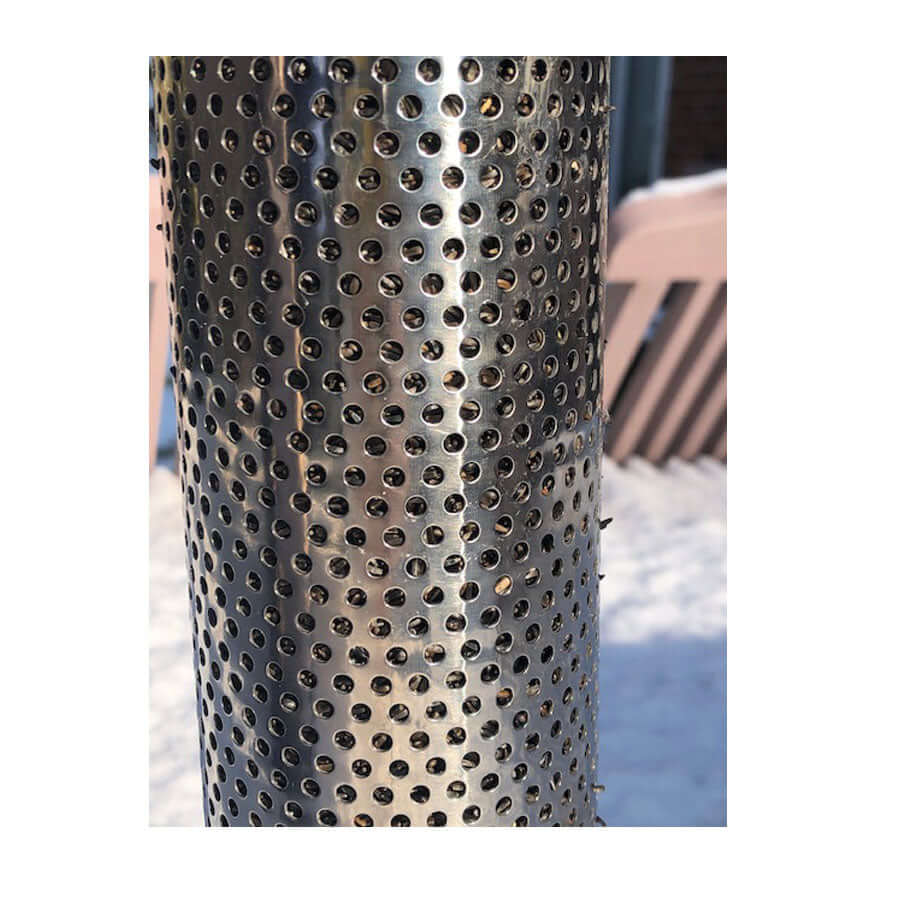 Metal seed feeder for niger seed with stainless steel tube