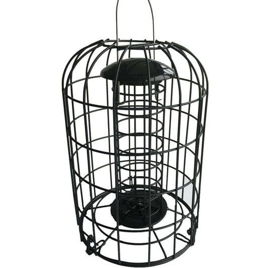 A heavy-duty cage fat ball feeder which will hold up to three small fat balls